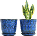Gepege 6 Inch Blue Ceramic Planter, Plant Pot by Gepege