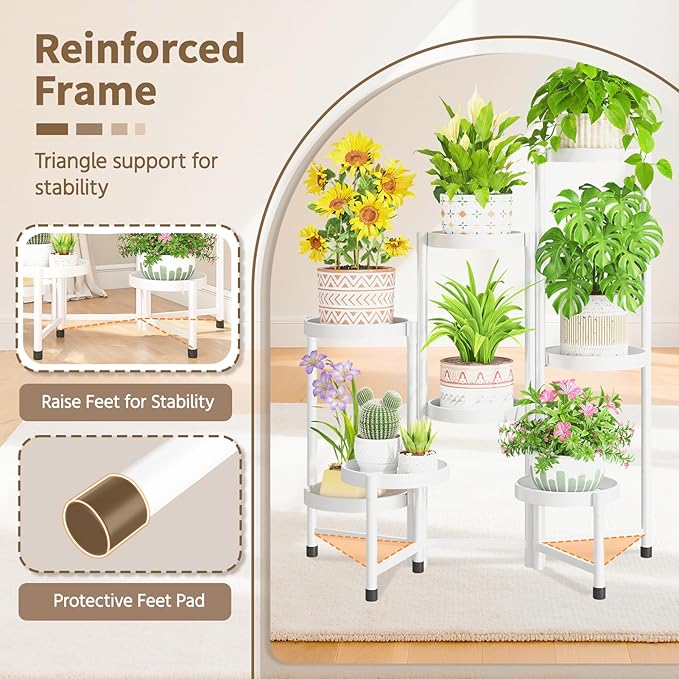 LASZOLA 8 Tiered Folding Tall Plant Stand Indoor - Image 3