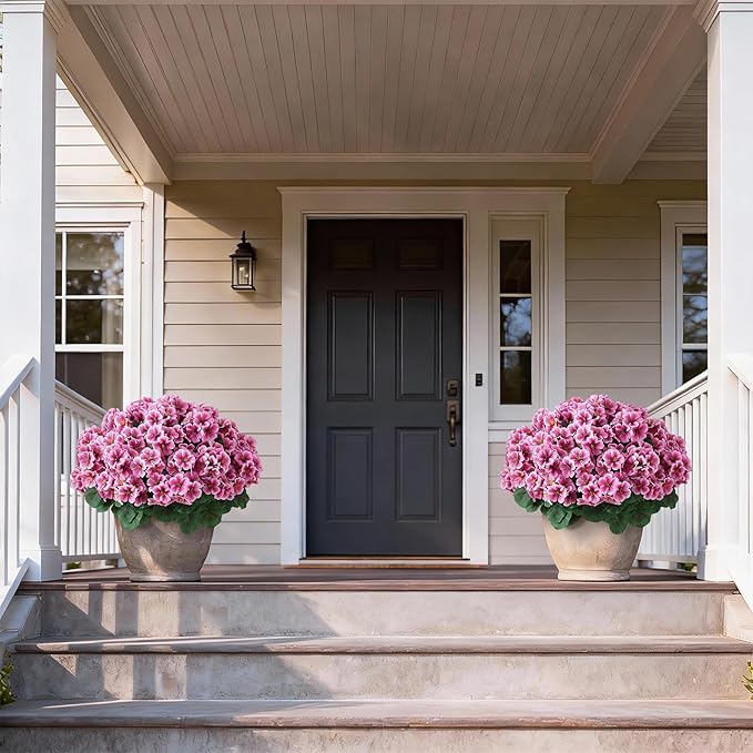 2 Pack Artificial Geranium Flowers Topitary Trees - Image 9