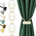 Hion Magnetic Curtain Tiebacks Beige 6 Pack, Curtain Tiebacks Buckles Holdbacks by Hion