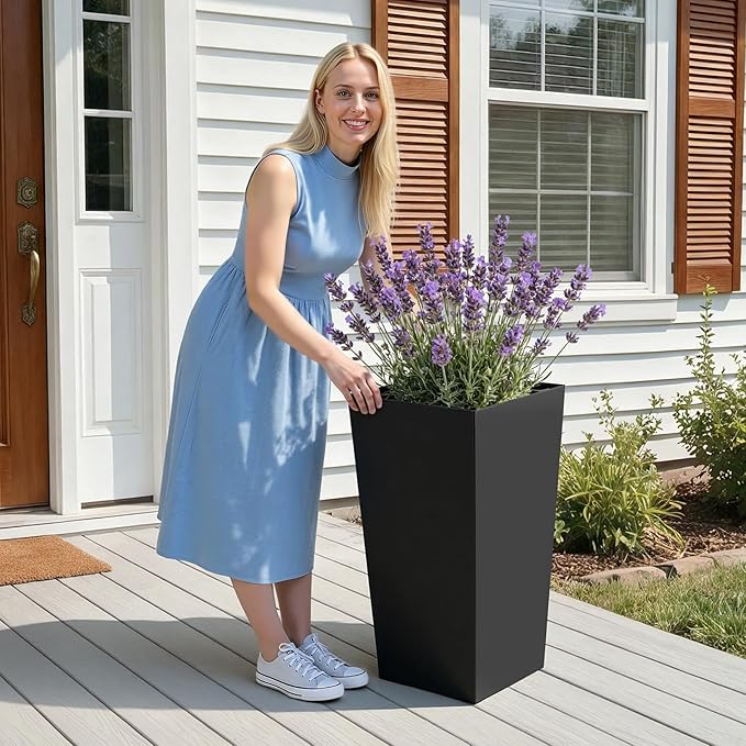 VEVOR 30 inch Tall Planters for Outdoor Plants Set of 2, Modern Large Planters - Image 8