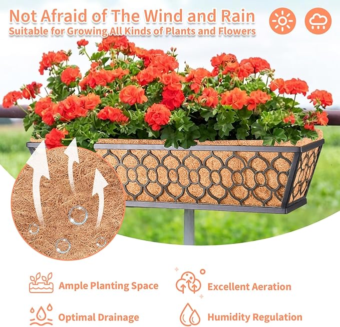 Riare 4 Pack 24 Inch Window Boxes Planters - Image 6