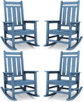 KINGYES Oversized Outdoor Rocking Chair Set of 4, All-Weather Patio Rocking by KINGYES