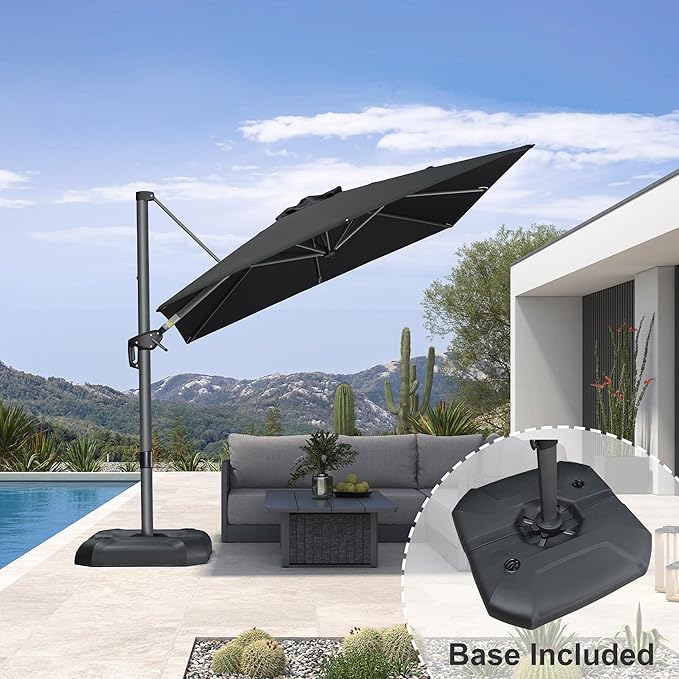 PURPLE LEAF 8 Feet Square Cantilever Umbrella Patio Umbrella - Image 2