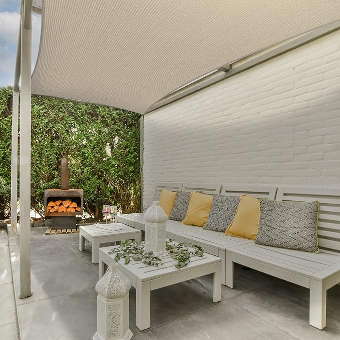 AsterOutdoor Sun Shade Sail Rectangle 10' x 10' UV Block Canopy - Image 6