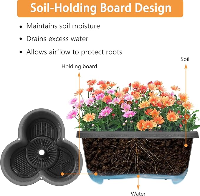 VECELO 5 Tier Vertical Garden Planter, Self Watering Stackable Planters - Image 4