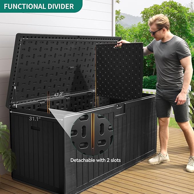 YITAHOME XXL 230 Gallon Large Deck Box, Outdoor Storage - Image 4
