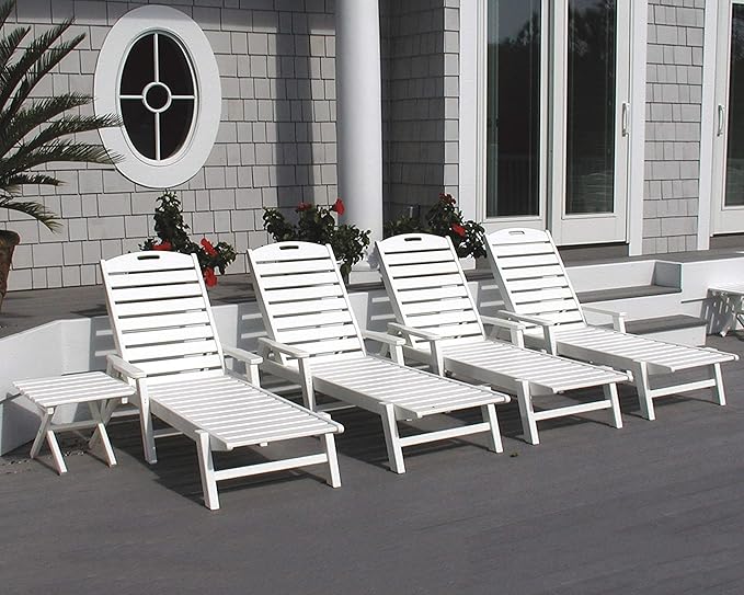 POLYWOOD NCC2280GY Nautical Arms Chaise, Slate Grey - Image 5