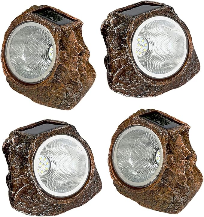 EiGreen 4 Pack Solar Garden Rock Lights Outdoor Decorative, 10 LED Waterproof - Image 9