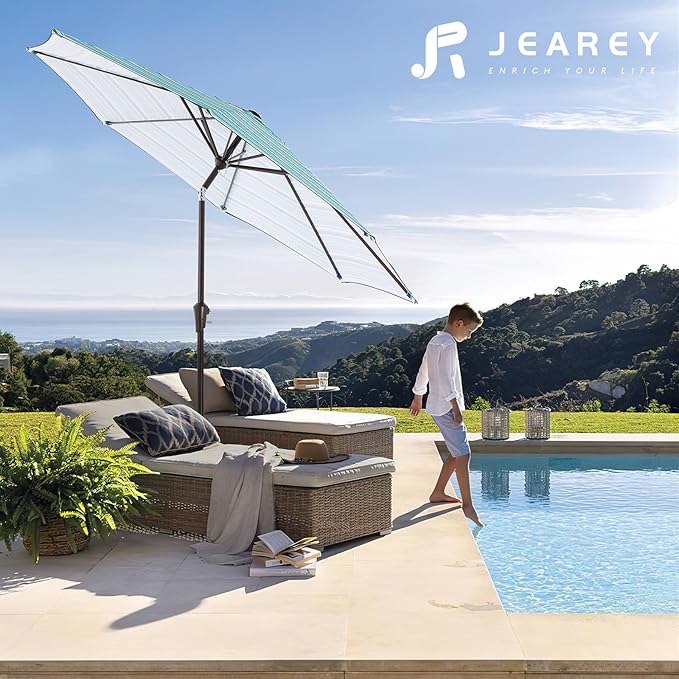 JEAREY 9FT Outdoor Patio Umbrella Outdoor Table Umbrella - Image 6