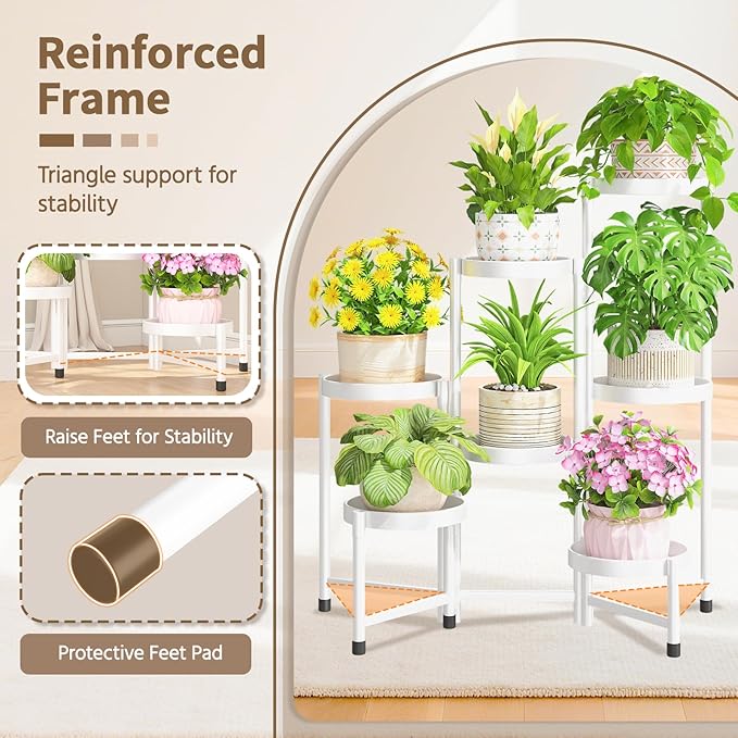 LASZOLA 7 Tiered Folding Tall Plant Stand Indoor - Image 3