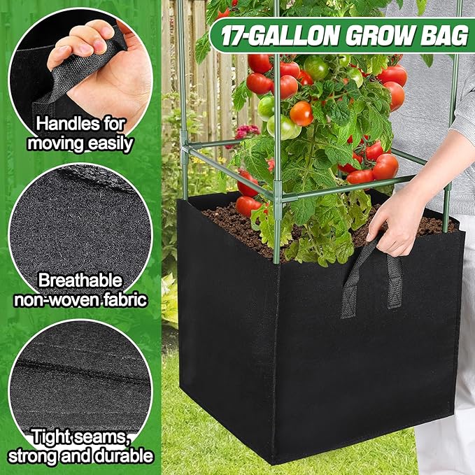 ANPHSIN Tomato Cages with 17 Gallon Grow Bags - Image 4