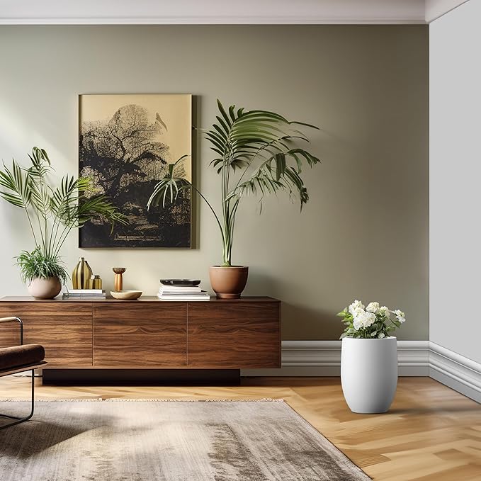 Kante 16.5 Inch Tall Concrete Planter, Large Indoor Outdoor Plant Pot - Image 4