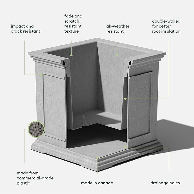 Veradek Brixton Series Cube Plastic Planter - Image 3