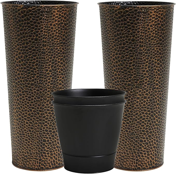 Worth 2 Pack 28" Tall Narrow Metal Planter by WORTH