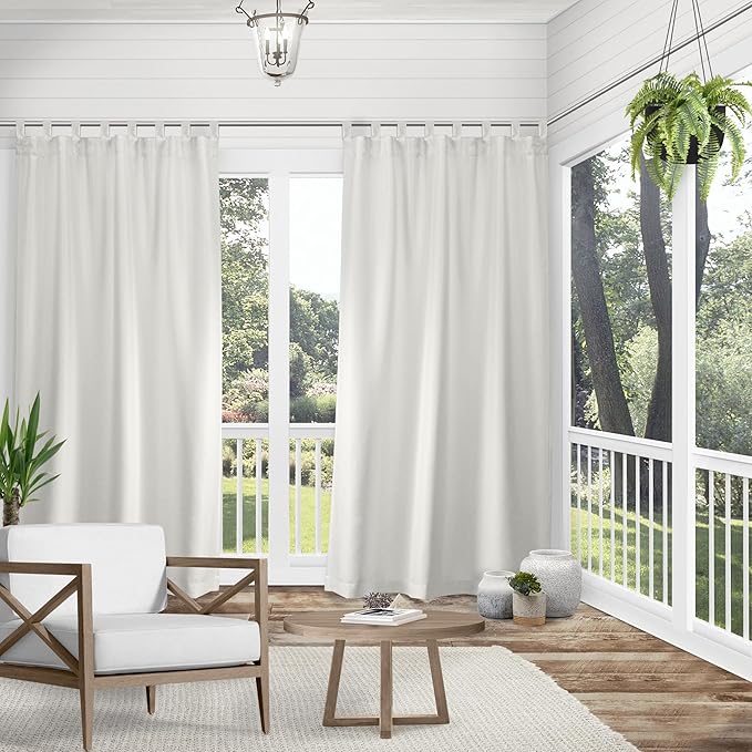 Exclusive Home Cabana Solid Indoor/Outdoor Light Filtering Hook-and-Loop Tab - Image 2