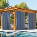 NICETOWN 2 Panels Outdoor Curtains Waterproof Pocket & Back Tab on Top & Bottom by NICETOWN