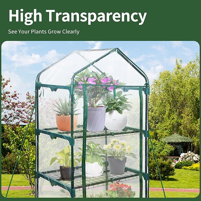 4 Tier Mini Greenhouse for Outdoor Indoor, Waterproof Heavy Duty Small - Image 3