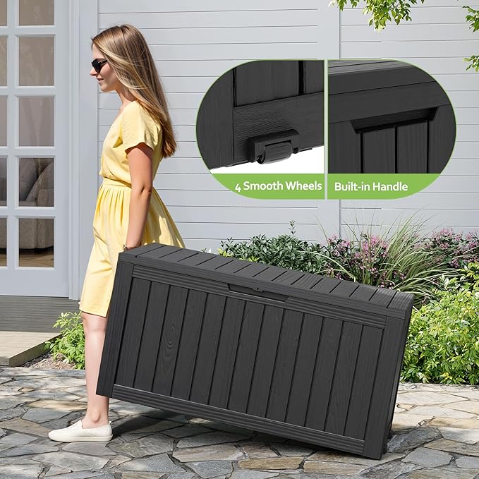 Outdoor Storage Box, Resin Deck Boxes Indoor and outdoor, Waterproof Storage - Image 5