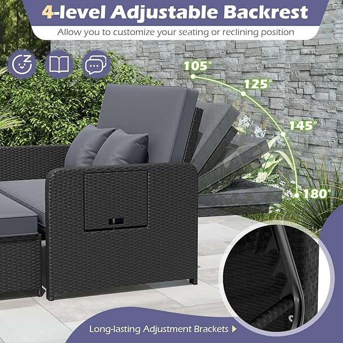 Tangkula Patio Rattan Daybed - Image 6