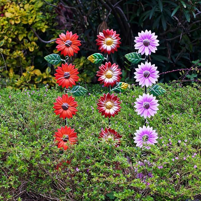 Set of 3 Solar Garden Lights, 22.6'' H Flowers Decorative Garden Stakes - Image 5