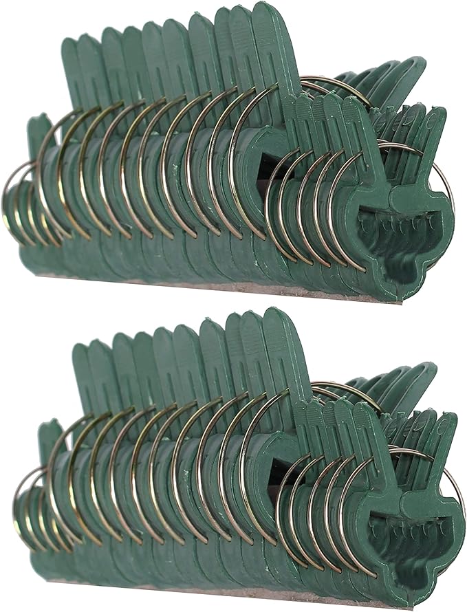 Plant Clips 40 Piece Green Gentle Gardening Plant & Flower Lever Loop Gripper by RamPro