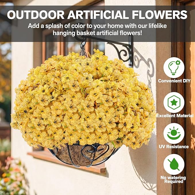 22 Bundles Artificial Flowers Outdoor, Faux Flowers UV Resistant - Image 2