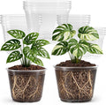 16 Pack 10/8/6/5 Inch Reinforced Large Clear Nursery Pots by Bluepro