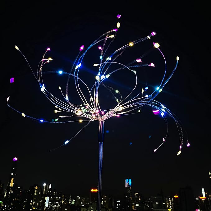 JJGoo Solar Firework Lights, 2 Pack 120 LEDs 2 Lighting Modes Solar Garden - Image 9