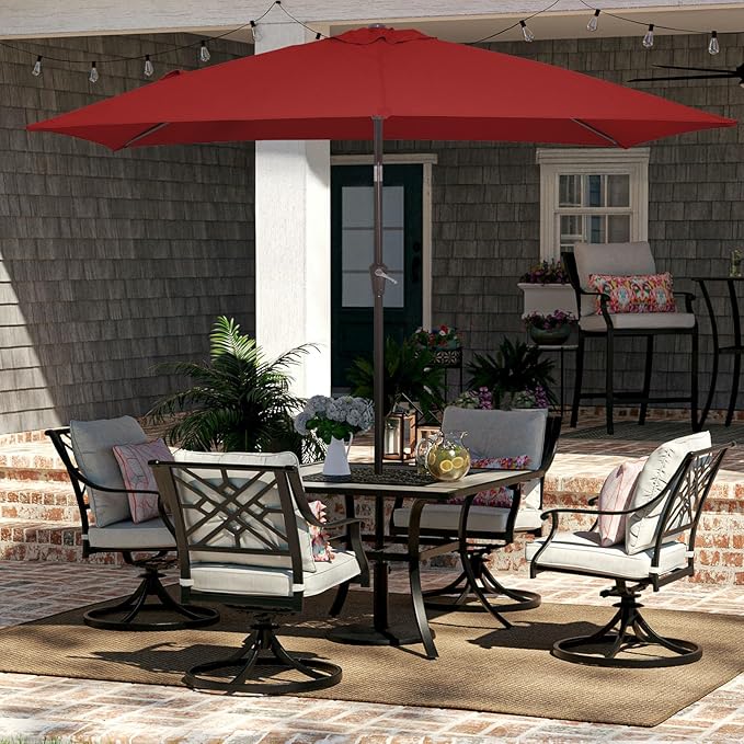 JEAREY 6.5x10 ft Rectangular Patio Umbrellas Rectangle Outdoor Umbrella - Image 4