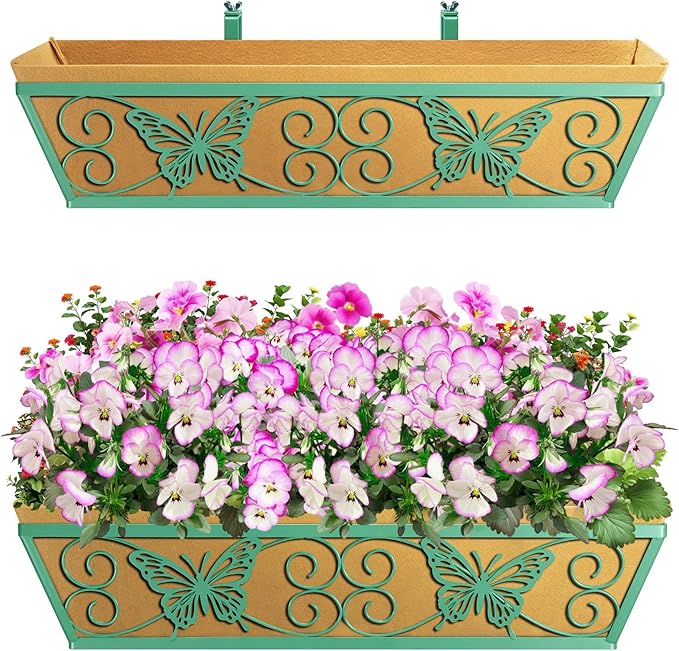 2 Pack 24 Inch Window Boxes Planters Railing Planter Box - Image 5