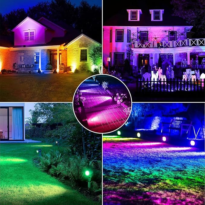 CLY 4-in-1 Solar Spot Lights Outdoor Color Changing, Solar Landscape Spotlights - Image 6