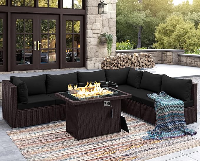 NICESOUL 7 Piece Outdoor Patio Furniture Set by NICESOUL