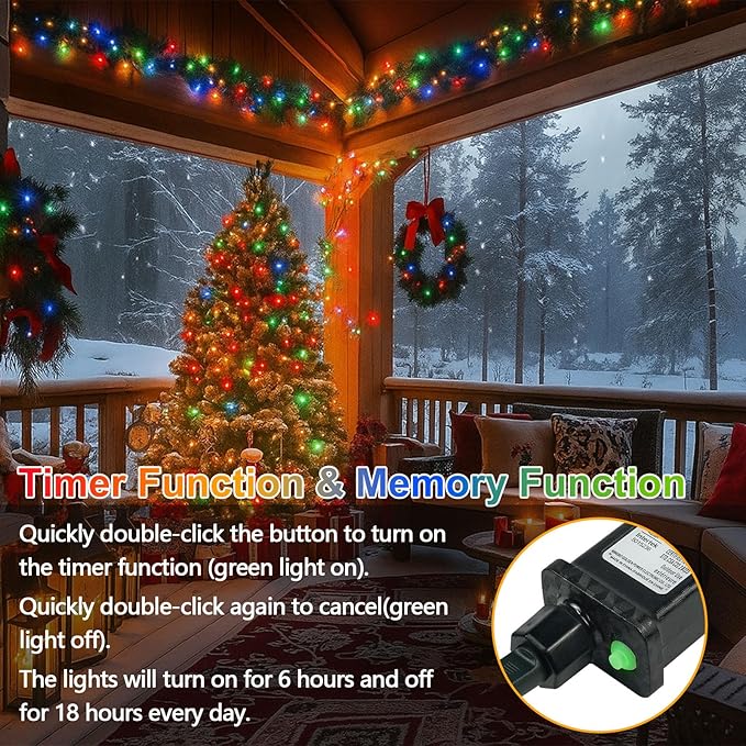 Cool White to Multicolor Color Changing 100 LED 33FT Connectable Christmas - Image 3