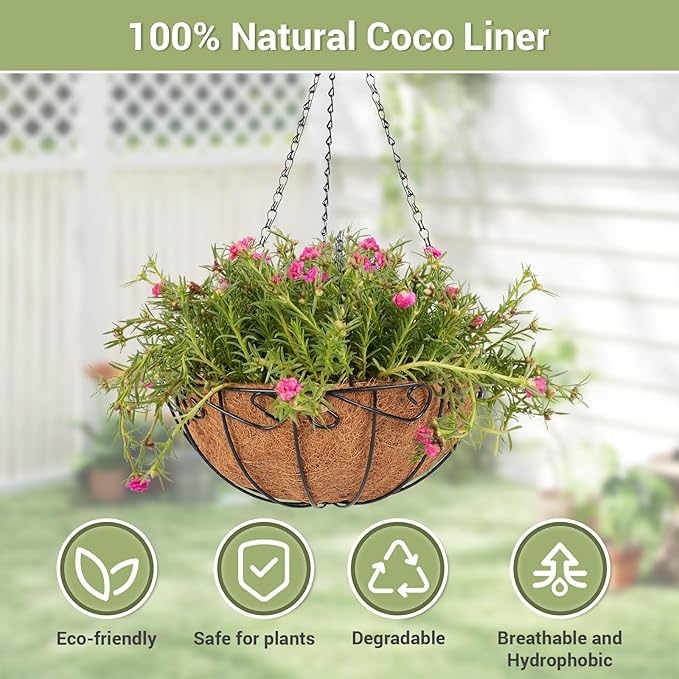 2 Pack 14 inch Metal Hanging Baskets - Image 3