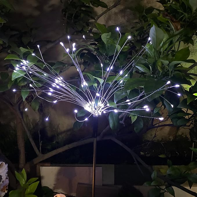 JJGoo Solar Firework Lights, 2 Pack 120 LEDs 2 Lighting Modes Solar Garden - Image 9