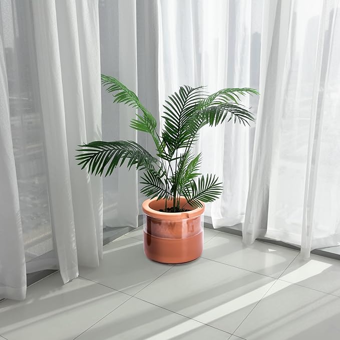 Phoenix Vine 10 Inch Self Watering Planter, Indoor Cylinder Terra Cotta Pot - Image 8