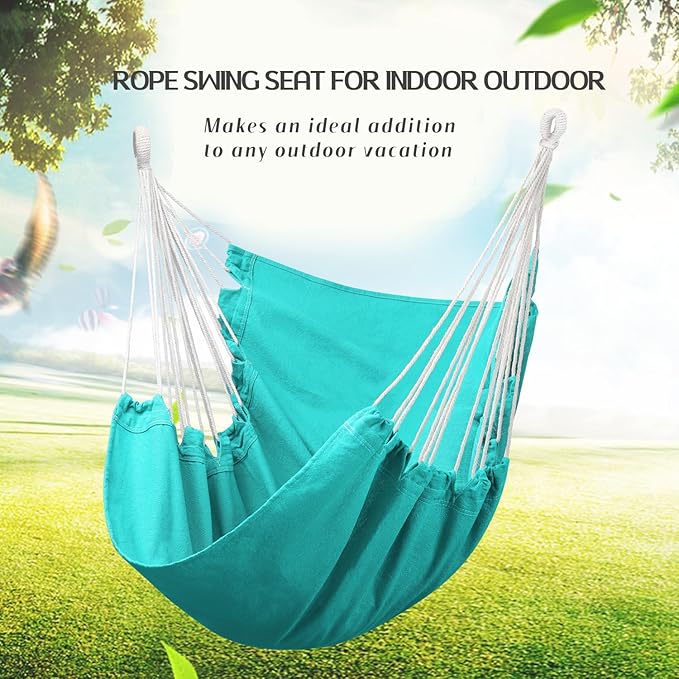 Hommtina Hammock Chair Hanging Rope Swing, Max 300 Lbs Hanging Chair - Image 3
