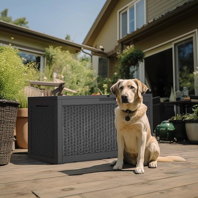 DRATO 100 Gallon Large Deck Box, Outdoor Storage Box - Image 2