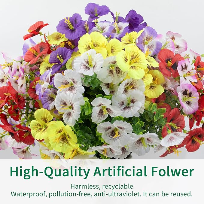 24 Bundles Artificial Pansy Flowers - Image 7