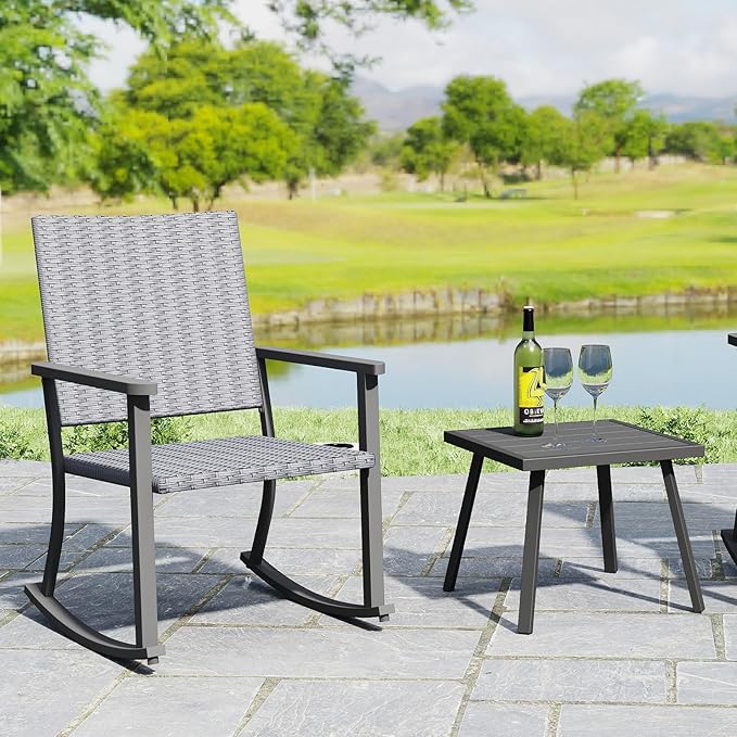 C-Hopetree Small Metal Outdoor Coffee Side Table - Image 8