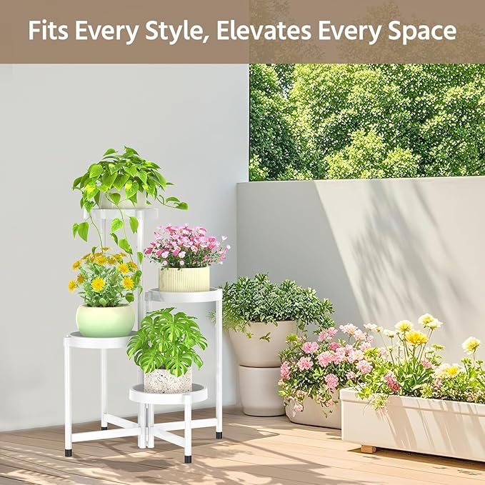LASZOLA 4 Tiered Folding Plant Stand Indoor - Image 2