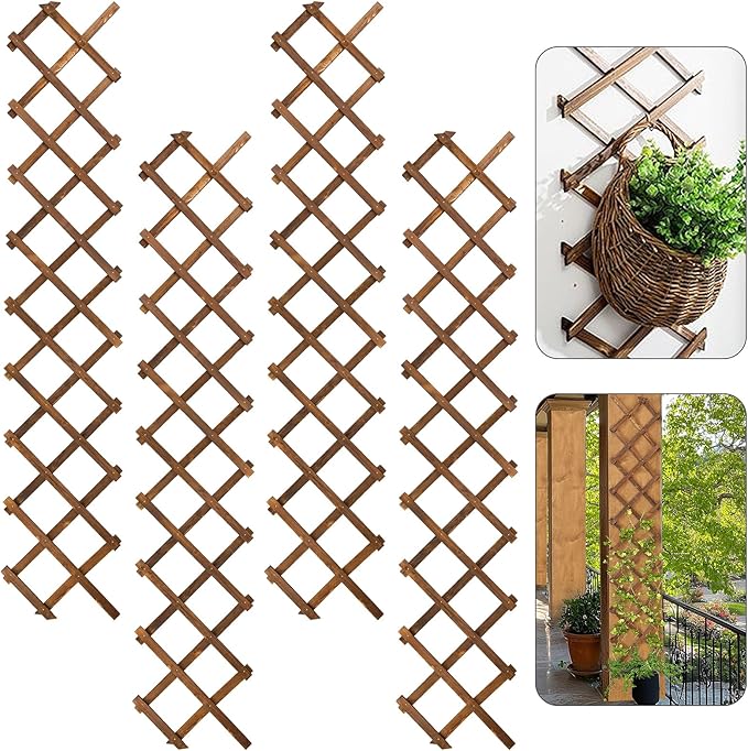 Pack of 4 Extra Thick Wooden Wall Trellis by ANPHSIN