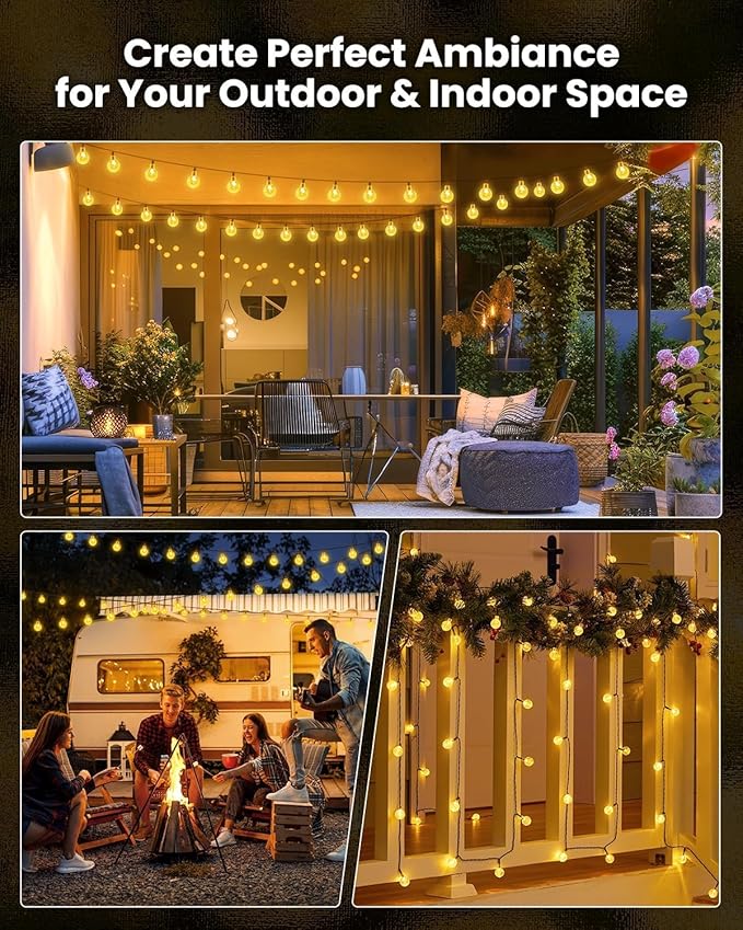 Solar String Lights Outdoor Waterproof, 2 Pack 60 LED 36.5 FT Each, Solar - Image 5