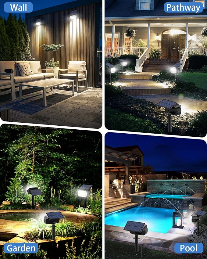 Fabrito Large Solar Spot Lights Outdoor 6 Pack, 1000 Lumens High Brightness - Image 9