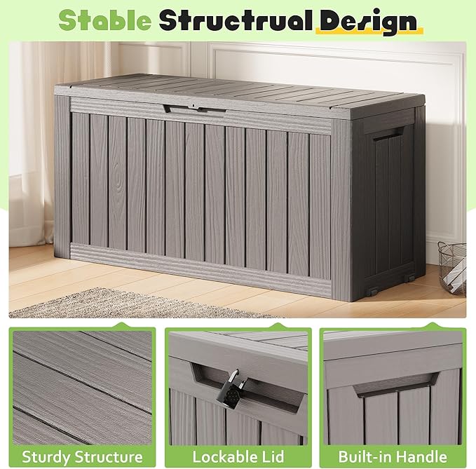 Outdoor Storage Box, Resin Deck Boxes Indoor and outdoor, Waterproof Storage - Image 4