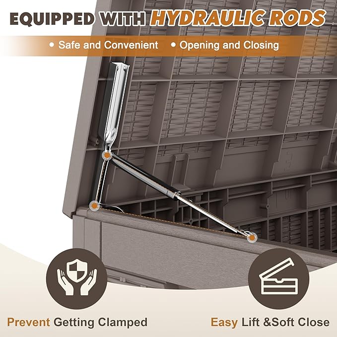 Outdoor Storage Box, Resin Deck Boxes Indoor and outdoor, Waterproof Storage - Image 5
