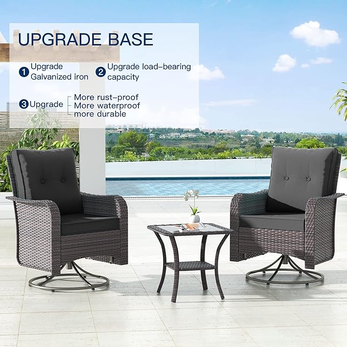 Kullavik 13 Pieces Outdoor Patio Furniture Set, PE Wicker Rattan Sectional Sofa - Image 6