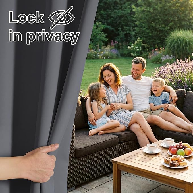 RYB HOME Pergola Curtains Outdoor Water Repellent, Sunlight Vertical Blind - Image 3