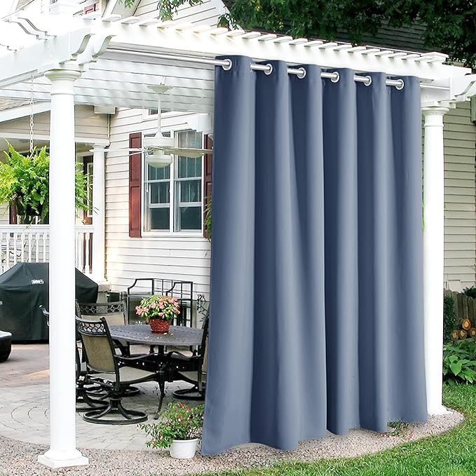 RYB HOME Outdoor Curtains for Patio Waterproof Block Sunlight Thermal Insulated by RYBHOME